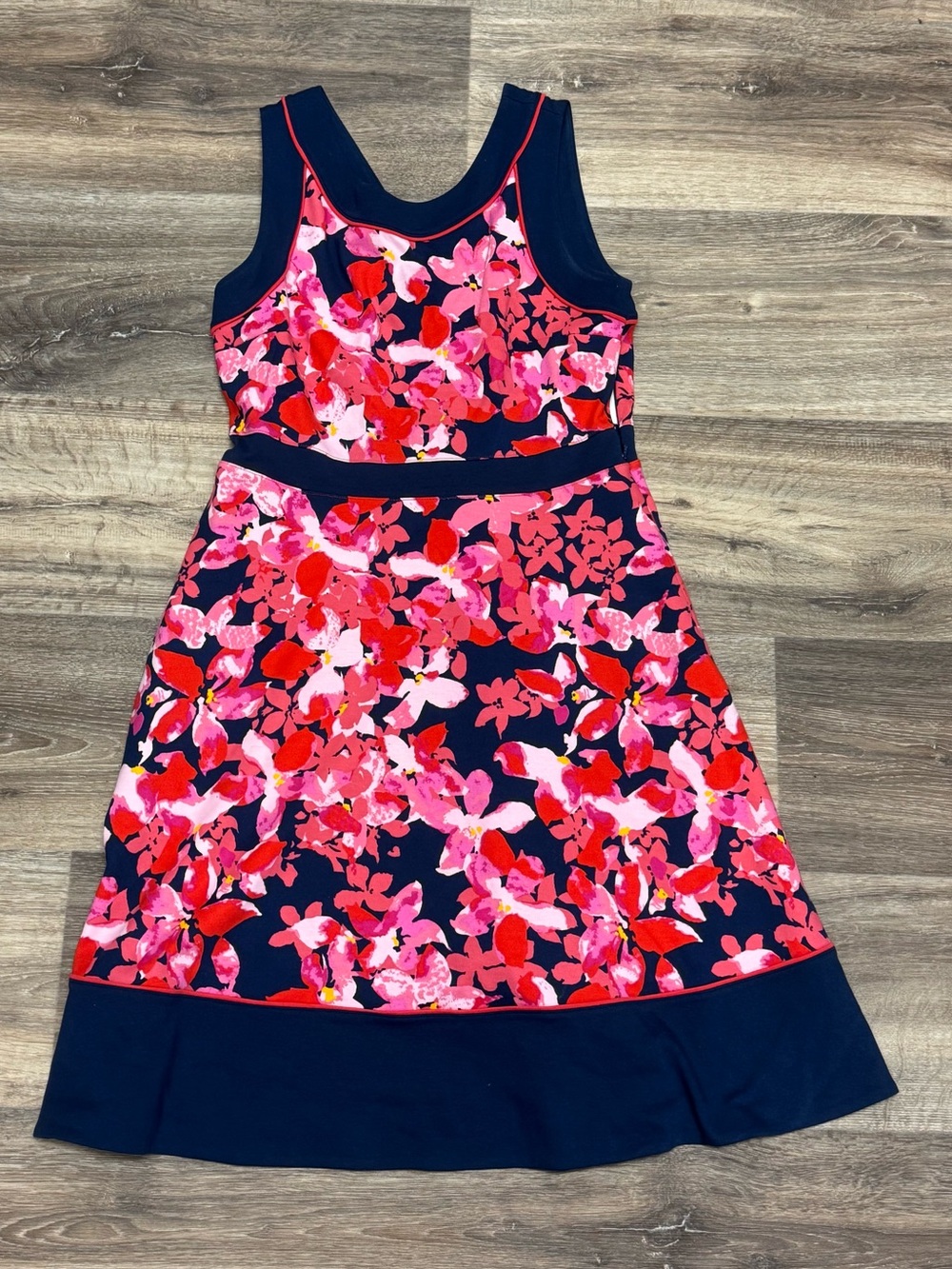 Lands End Floral Strapless Dress Women’s 8P